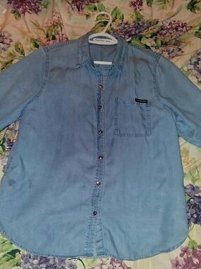 Calvin Klein Light Blue Denim Button-Down Shirt